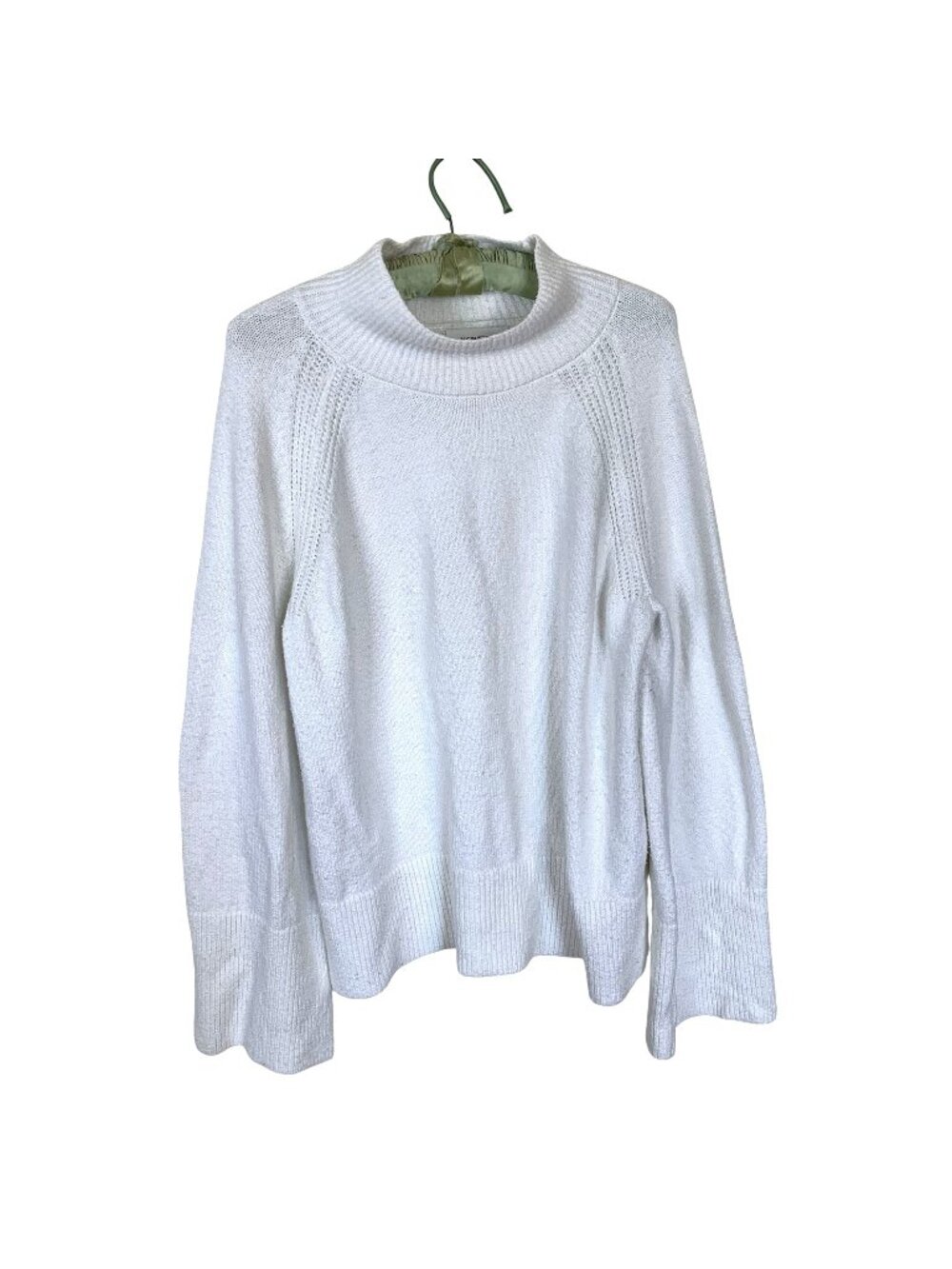 Banana Republic Womens Sweater White Mock Neck Large Knit Long Sleeve Oversized